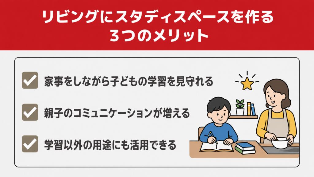 リビングにスタディスペースを作る3つのメリット