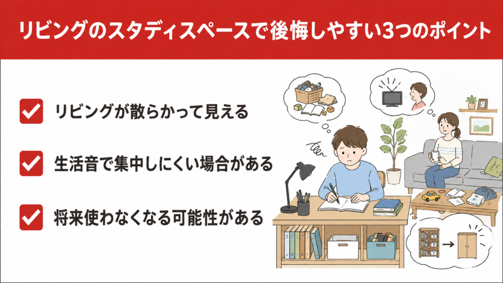 リビングのスタディスペースで後悔しやすい3つのポイント