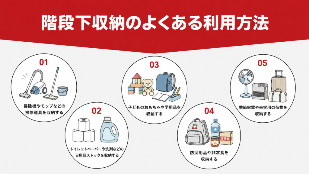 階段下収納のよくある利用方法
