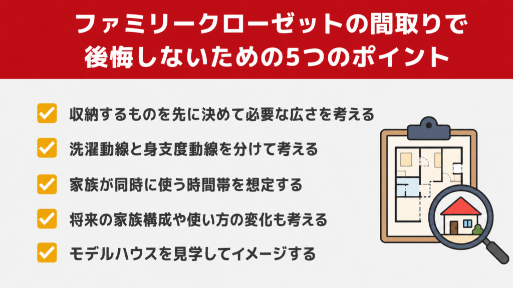 ファミリークローゼットの間取りで後悔しないための5つのポイント