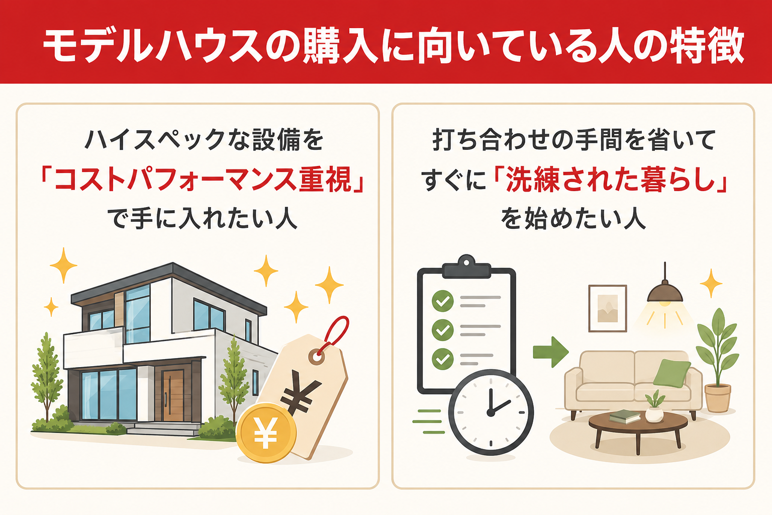 モデルハウスの購入に向いている人の特徴