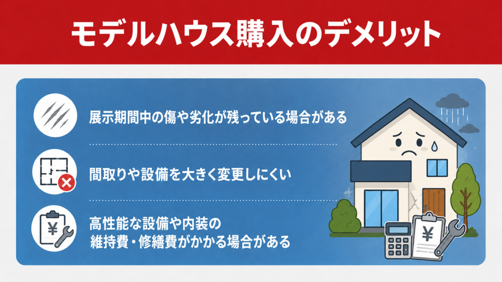 モデルハウス購入のデメリット