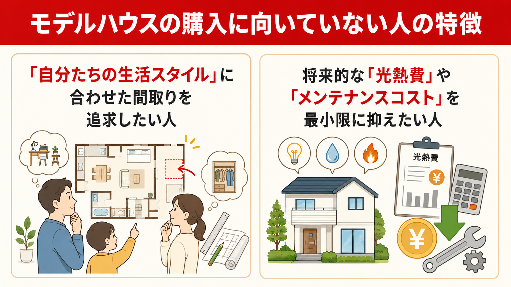 モデルハウスの購入に向いていない人の特徴