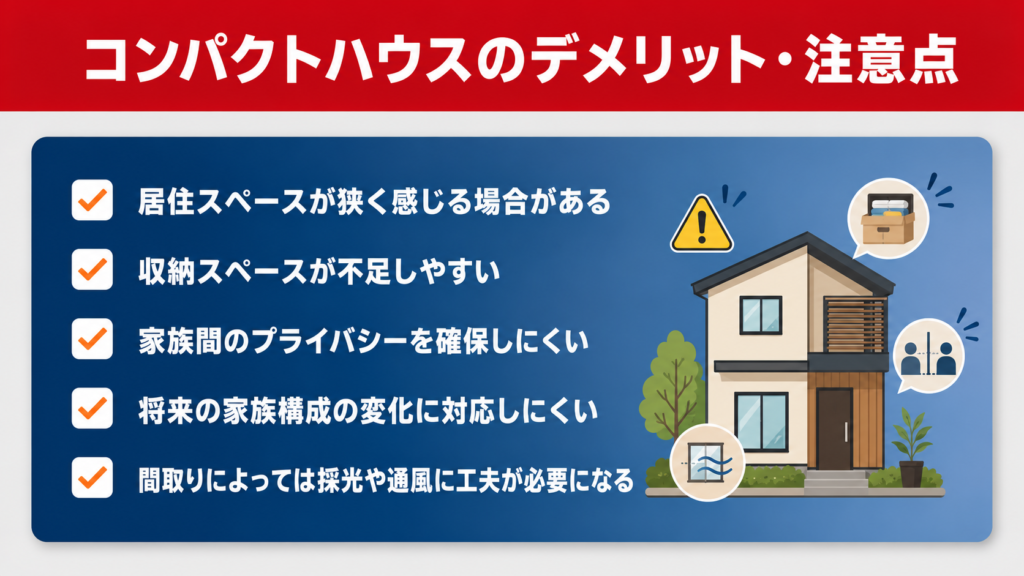 コンパクトハウスのデメリット・注意点