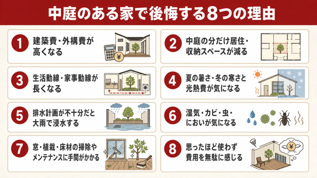 中庭のある家で後悔する8つの理由