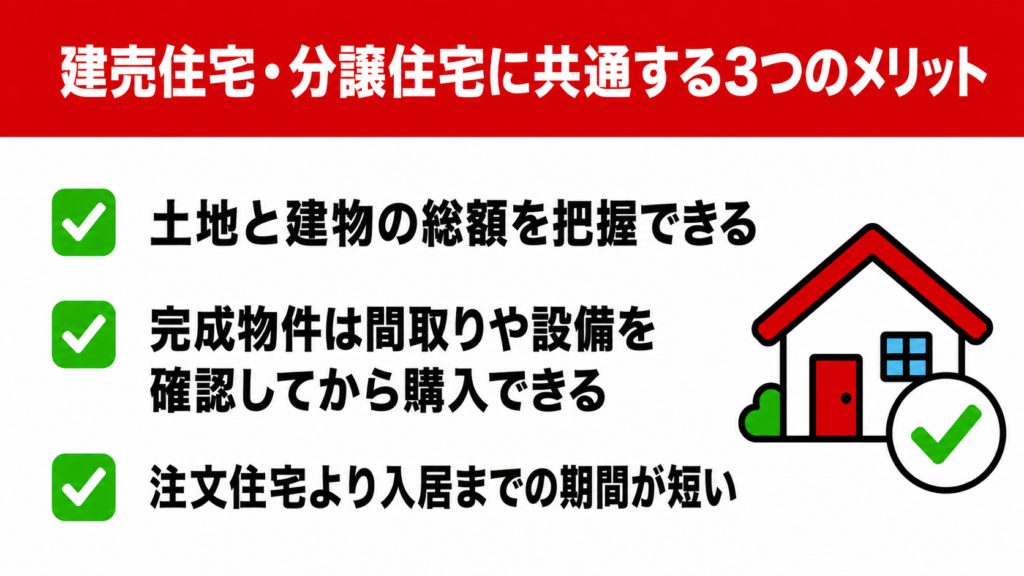 建売住宅・分譲住宅に共通する3つのメリット