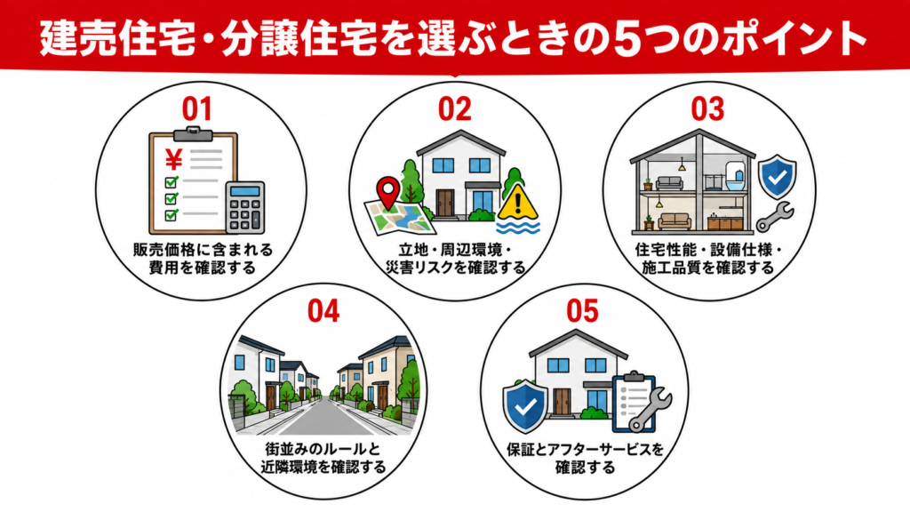 建売住宅・分譲住宅を選ぶときの5つのポイント