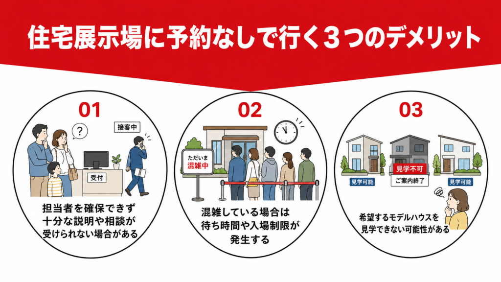 住宅展示場に予約なしで行く3つのデメリット