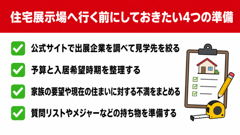 住宅展示場へ行く前にしておきたい4つの準備