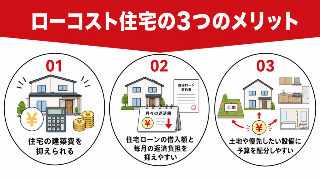 ローコスト住宅の3つのメリット