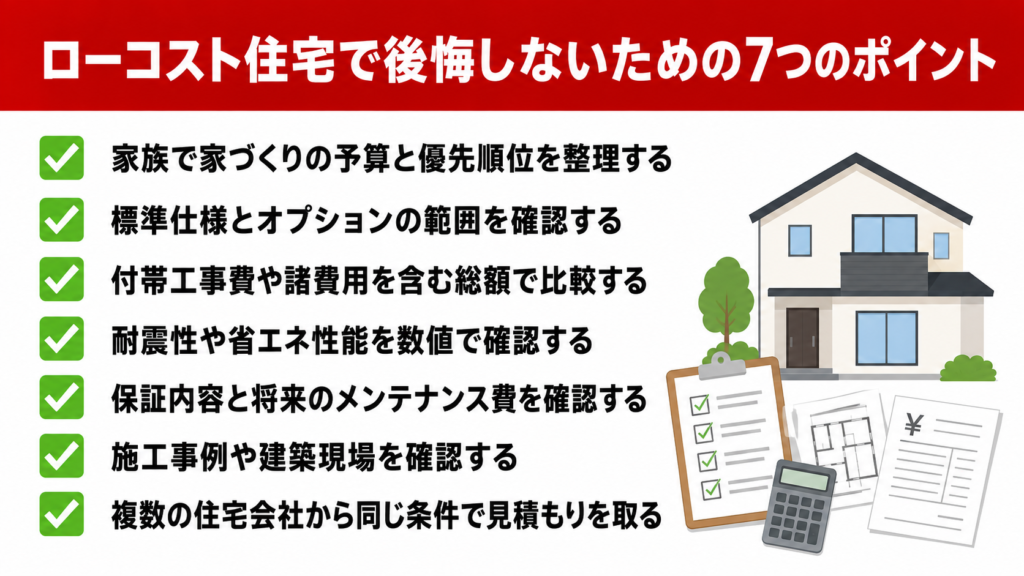ローコスト住宅で後悔しないための7つのポイント