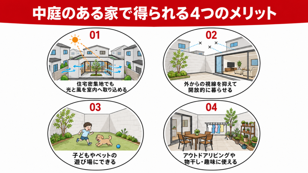 中庭のある家で得られる4つのメリット