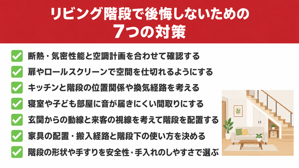 リビング階段で後悔しないための7つの対策