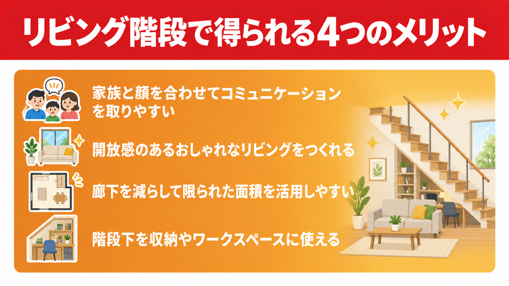 リビング階段で得られる4つのメリット